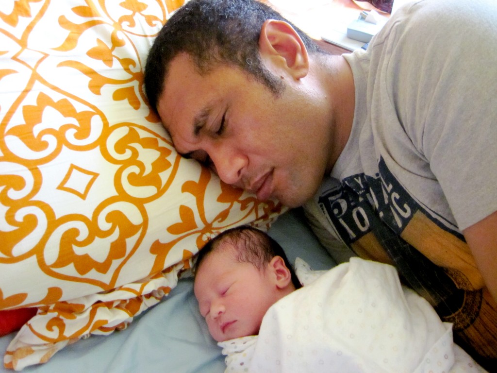 ‘Iva & Daddy resting in our hospital room, Nuku'alofa Hospital, Tonga © A.H.