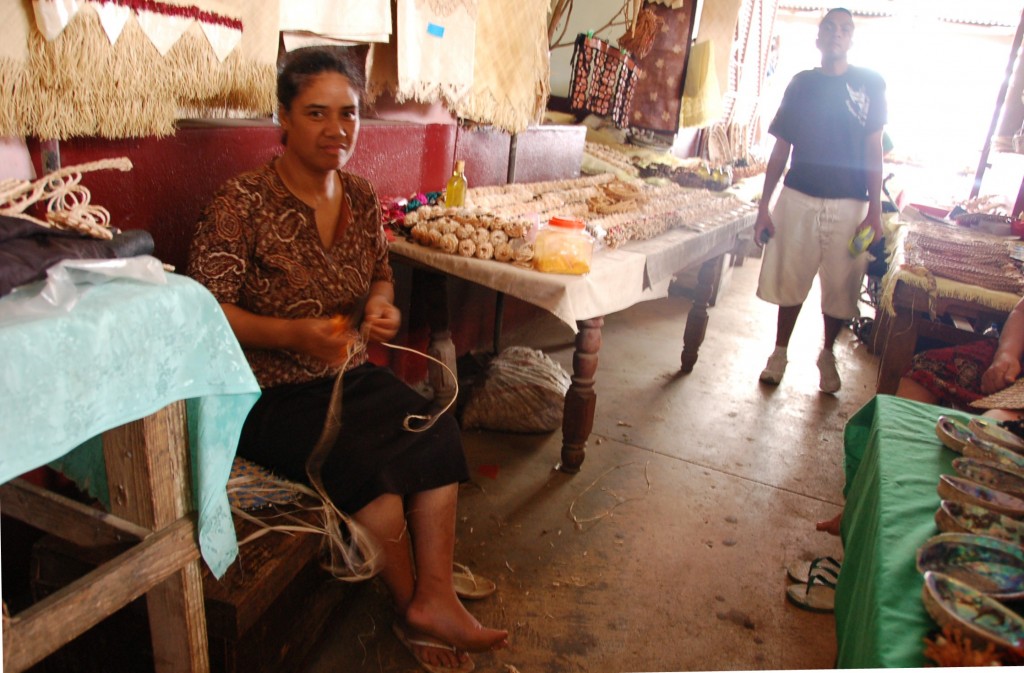 Woman selling Kia-Kia's and Mother of Pearl Soap Dishes