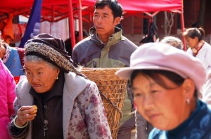 Shaxi Friday Market, Main Road: Old Woman with Baske