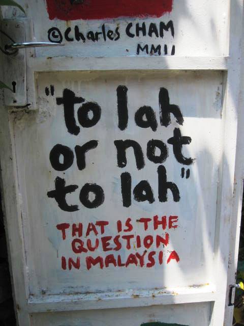 Sign outside of shop in Malacca's Junker St district