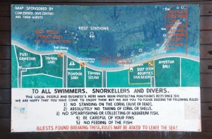Beach and Snorkeling Map at Pemuteran Beach, Bali