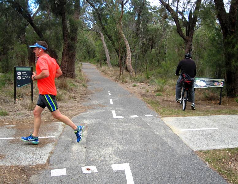 Cycling and Running Paths at Kings Park.Perth Australia
