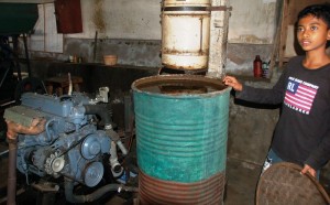 Bali Coffee Factory: Car Engine and water coolant for coffee bean processor.Munduk Bali