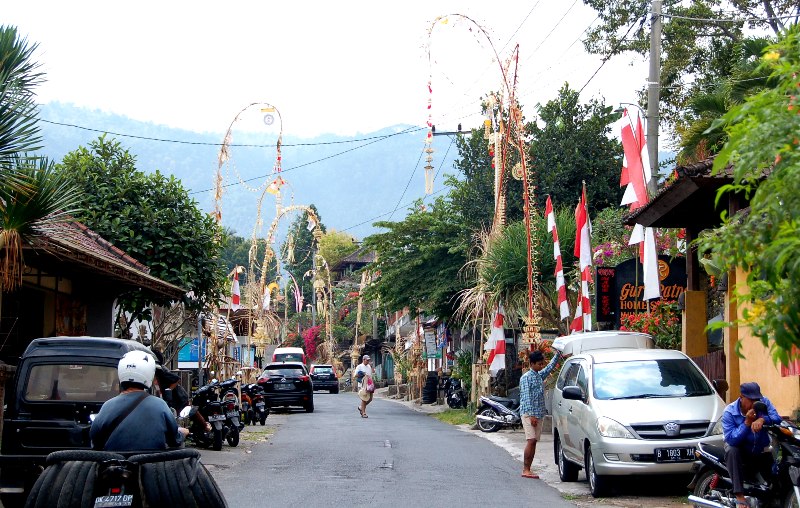 Downtown Munduk, Bali during Indonesia Independence Day