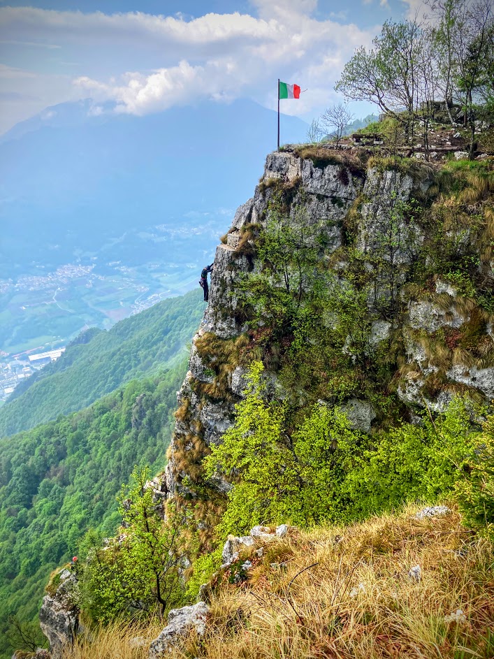 Rock climbers at Monte Cengio, Italy